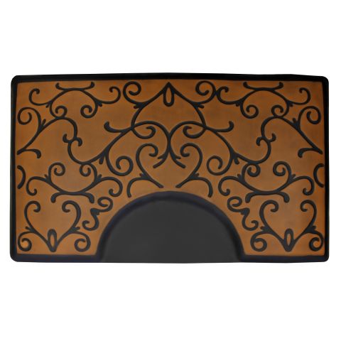 Deco Premium Salon Mat - Brown Rectangular / Semi Circle 3' x 5' x 1"