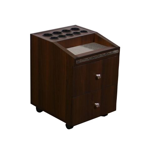 Deco Nadia Pedicure Cart with Granite - Chocolate