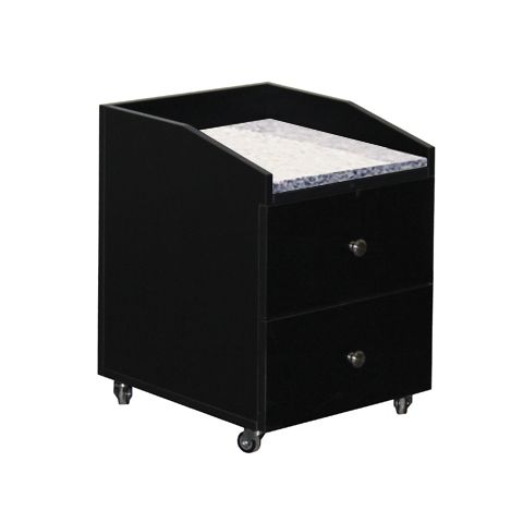 Deco Nina Pedicure Cart with Granite - Black