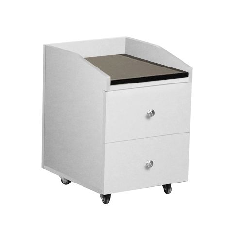 Deco Nina Pedicure Cart with Granite - White