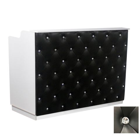 Deco Crystalli Reception Desk 60'' - White/Black (clearance)