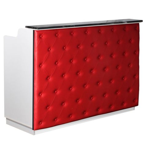 Deco Elizabeth Reception Desk 60'' - White/Red (clearance)