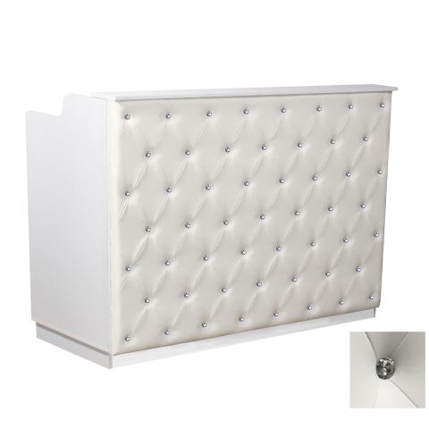 Deco Crystalli Reception Desk 60'' - White/White (clearance)