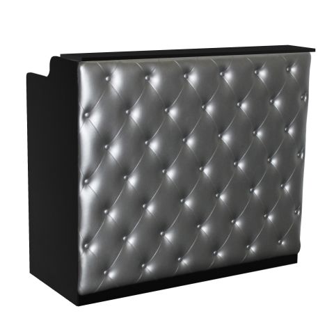 Deco Elizabeth Reception Desk 48" - Black/Silver  (clearance)