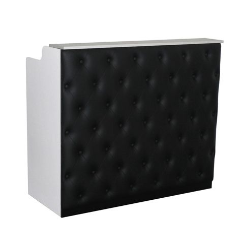 Deco Elizabeth Reception Desk 48" - White/Black  (clearance)