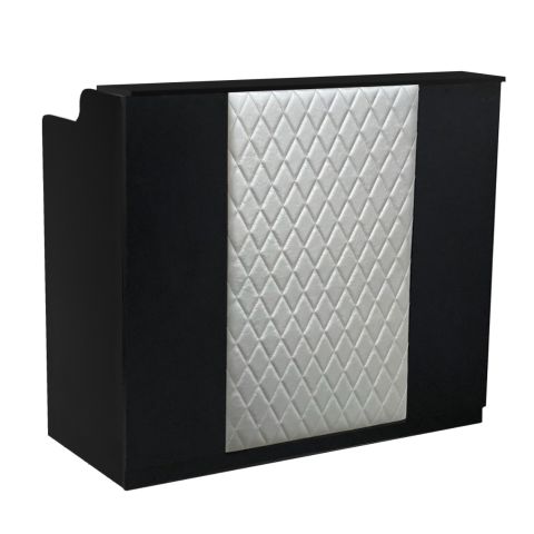 Deco Le Beau Reception Desk 48" - Black/Silver  (clearance)