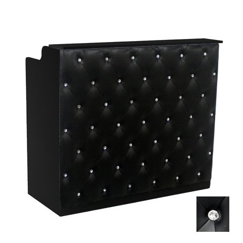 Deco Crystalli Reception Desk 48" - Black/Black  (clearance)