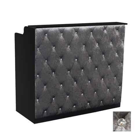 Deco Crystalli Velvet Reception Desk 48" - Black/Gray  (clearance)