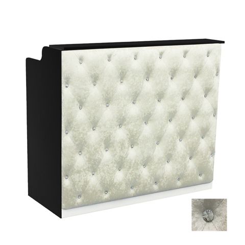 Deco Crystalli Velvet Reception Desk 48" - Black/Cream  (clearance)