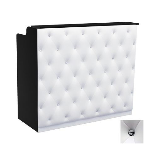 Deco Crystalli Reception Desk 48" - Black/White  (clearance)