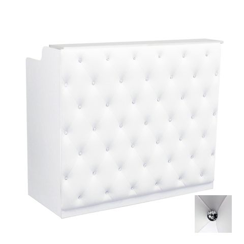 Deco Crystalli Reception Desk 48" - White/White  (clearance)