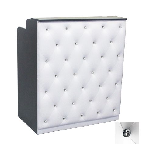 Deco Crystalli Reception Desk 36" - Black/White (clearance)