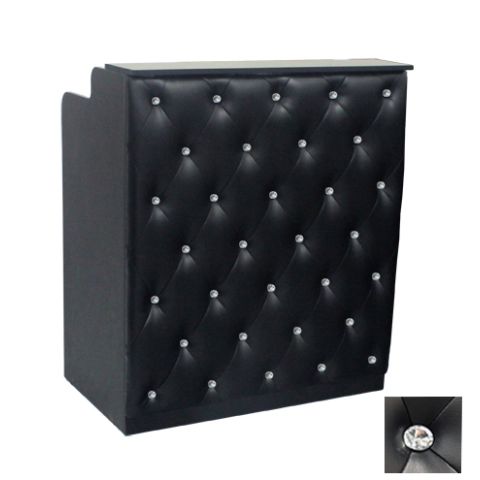 Deco Crystalli Reception Desk 36" - Black/Black  (clearance)