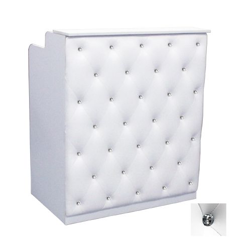 Deco Crystalli Reception Desk 36" - White/White (clearance)