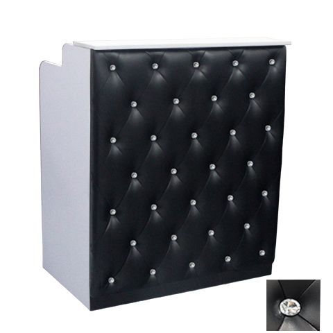 Deco Crystalli Reception Desk 36" - White/Black (clearance)