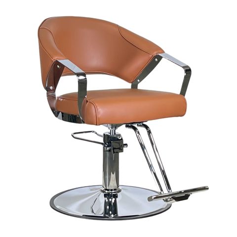 Sienna Salon Styling Chair brown front right angle view